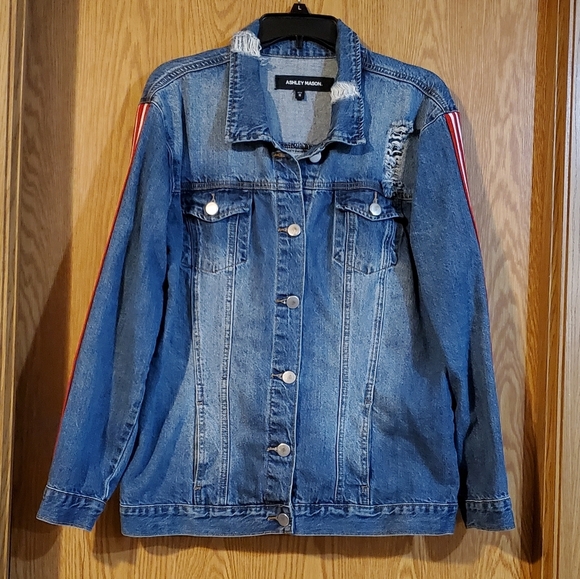 Ashley Mason distressed denim jacket - Picture 1 of 11